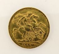 Edward VII full sovereign, dated 1907.