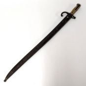 A bayonet with scabbard, markings on hilt 'FH 1352'.