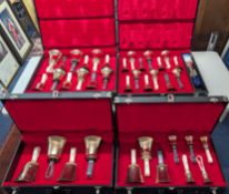 A collection of Malmark Handbells in cases, 37 handbells in total, includes three octaves C7-C4
