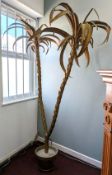 A palm tree metal sculpture, attributed to Maison Jansen, height approx. 215cm.