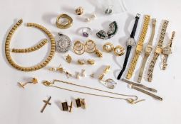 A mixed collection to include four ladies wristwatches, Buren wristwatch number on backplate 441704,