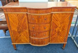 Early 20th century mahogany side board, height approx. 77cm, width approx. 92cm.
