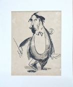 Brian Robb (1913-1979), ink and pencil caricature, 'Sir Henry Wood', c.1930s-1940s