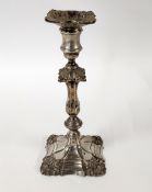 A 20th century silver candlestick, maker Walker & Hall, hallmark Birmingham 1967