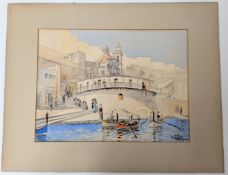 Jon Gulia, watercolour, 'Malta', 1944, signed, titled and dated on bottom right