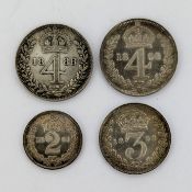 A collection of four Victorian silver Maundy coins