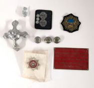 A collection of Fire Service memorabilia, to include a Plymouth City Airport cloth cap badge