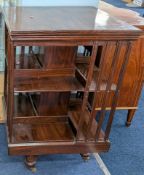 An early 20th century revolving bookcase, height approx. 86cm.