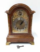 An eight-day 3/4 clarion chime striking clock, height 38cm, (lacks finials) with valuation
