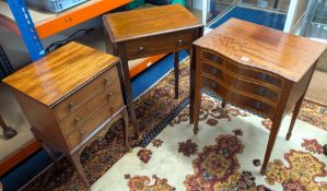 Three mahogany side tables, two fitted with three drawers. (3)