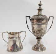 A silver trophy, 'Biarritz Polo Club, Coupe Jaucourt', hallmarked London 1926, with twin handled