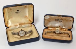 Two 9ct gold cased wristwatches including Gradus Incabloc (2)