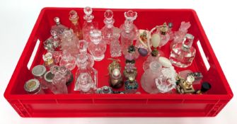Large collection of scent/perfume bottles, cut glass styles, frosted glass styles etc, approx 64.