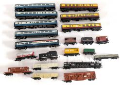 A mixed collection of Hornby OO gauge carriages, Tri-ang carriages, wagons etc.