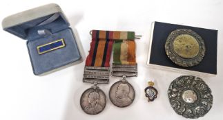 A small military collection, to include A Victoria South Africa medal with bars for 'Orange Free