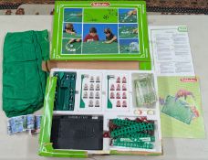 Subbuteo, boxed set to include playing mat, goals, fences, figures, scoreboard, instructions, etc (
