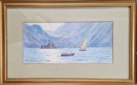 Tristram Ellis (British, 1844-1922), watercolour, 'Bocche di Cattaro 1912', of the Bay of Kotor,