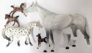 A Beswick Appaloosa horse, model no. 1516 (one leg broken), and a Beswick large dapple grey
