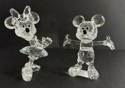 Swarovski Crystal Glass, Disney Showcase - Mickey & Minnie, no box.
