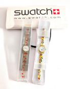 Swatch, a Cherry Gloss watch circa 2006 and another Fruit Cocktail circa 2005, both cased (2)