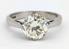 An impressive 18ct gold diamond solitaire ring, eight claw set with an old European-cut diamond,