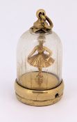 A large1960's 9ct gold ballerina charm, the ballerina encapsulated in a dome, hallmarked, G. Ltd,