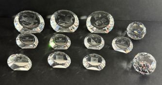 Swarovski Crystal Glass, a collection including 2006 Eternity Wonders of the Sea paperweight, 2007