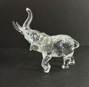 Swarovski Crystal Glass, Elephant Mother, boxed.