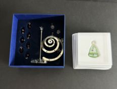 Swarovski Crystal Glass, Rocking Christmas Tree, Christmas Tree Rhodium, boxed.