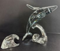 Swarovski Crystal Glass, 2012 Annual Edition - Paikea Humpback Whale, with plaque, boxed.