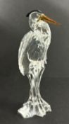 Swarovski Crystal Glass, Silver Heron, boxed.