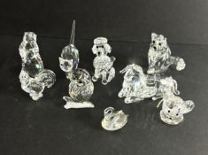 Swarovski Crystal Glass, a small collection including Mouse - Replica (1994 issue), Owl (2009),