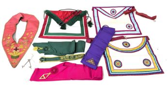 A small collection of Masonic regalia.