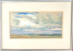 June Bennett (1935-2013) oil, 'Towards Eskdale' 1985, signed and dated, framed and glazed, image