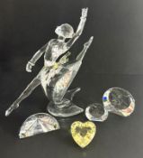 Swarovski Crystal Glass, Magic Of The Dance - Anna - 2004, plaque, event heart, two paperweights,