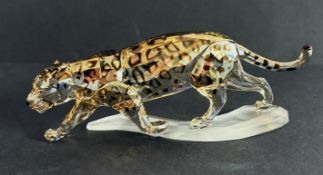 Swarovski Crystal Glass, Jaguar, boxed.