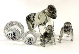 Swarovski Crystal Glass, 2009 Annual Edition - Endangered Wildlife - Gorillas, with companion