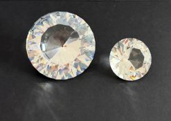 Swarovski Crystal Glass, Chaton - Large and a Chaton - Small, all boxed.