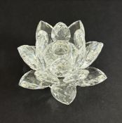 Swarovski Crystal Glass, 125 - Candleholder - Water Lily, boxed.
