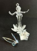 Swarovski Crystal Glass, Disney - Tinker Bell, with plaque, no box (wings off).