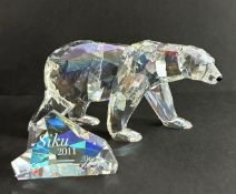 Swarovski Crystal Glass, 2011 Annual Edition - Siku Polar Bear, with plaque, boxed.