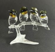Swarovski Crystal Glass, Bee-Eaters, boxed (missing box lid).