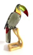 Swarovski Crystal Glass, Paradise Birds - Toucan - Black Diamond, boxed.