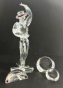 Swarovski Crystal Glass, Magic Of The Dance - Antonio - 2003, plaque, two paperweights, all boxed.