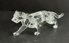 Swarovski Crystal Glass, Leopard, boxed.