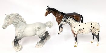 Three Beswick horses including a Appaloosa stallion (3).