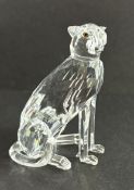 Swarovski Crystal Glass, Cheetah, boxed.