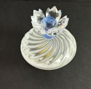 Swarovski Crystal Glass, Box - Jewel Blue Flower, boxed.