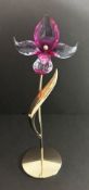 Swarovski Crystal Glass, Paradise Flowers - Dorora Fuchsia Rain, boxed.