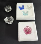 Swarovski Crystal Glass, a small collection including Crystal Paradise Flowers - Darose, Brilliant